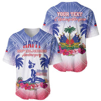 Personalised Haiti Independence Day Baseball Jersey Neg Maron Polynesian Style LT05 - Polynesian Pride