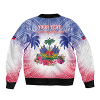 Personalised Haiti Independence Day Bomber Jacket Neg Maron Polynesian Style LT05 - Polynesian Pride