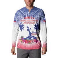 Personalised Haiti Independence Day Button Sweatshirt Neg Maron Polynesian Style LT05 - Polynesian Pride