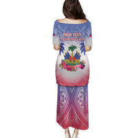 Personalised Haiti Independence Day Family Matching Puletasi and Hawaiian Shirt Neg Maron Polynesian Style LT05