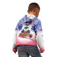 Personalised Haiti Independence Day Kid Hoodie Neg Maron Polynesian Style LT05