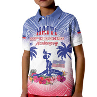 Personalised Haiti Independence Day Kid Polo Shirt Neg Maron Polynesian Style LT05