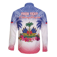 Personalised Haiti Independence Day Long Sleeve Button Shirt Neg Maron Polynesian Style LT05