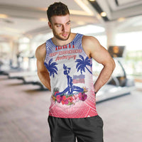 Personalised Haiti Independence Day Men Tank Top Neg Maron Polynesian Style LT05 Blue - Polynesian Pride
