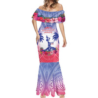 Personalised Haiti Independence Day Mermaid Dress Neg Maron Polynesian Style LT05 - Polynesian Pride