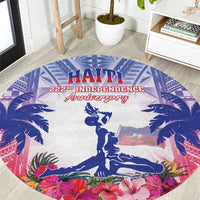 Haiti Independence Day Round Carpet Neg Maron Polynesian Style LT05 Blue - Polynesian Pride