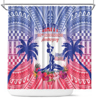 Haiti Independence Day Shower Curtain Neg Maron Polynesian Style LT05 Blue - Polynesian Pride