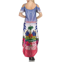 Personalised Haiti Independence Day Summer Maxi Dress Neg Maron Polynesian Style LT05 - Polynesian Pride