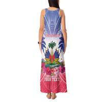 Personalised Haiti Independence Day Tank Maxi Dress Neg Maron Polynesian Style LT05 - Polynesian Pride