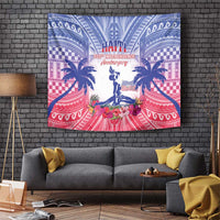 Haiti Independence Day Tapestry Neg Maron Polynesian Style LT05 Blue - Polynesian Pride