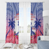 Haiti Independence Day Window Curtain Neg Maron Polynesian Style LT05 - Polynesian Pride