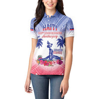 Personalised Haiti Independence Day Women Polo Shirt Neg Maron Polynesian Style LT05 - Polynesian Pride