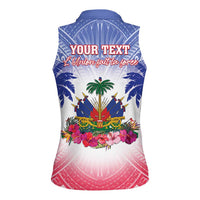 Personalised Haiti Independence Day Women Sleeveless Polo Shirt Neg Maron Polynesian Style LT05 - Polynesian Pride