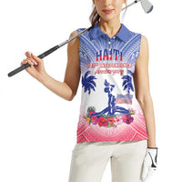 Personalised Haiti Independence Day Women Sleeveless Polo Shirt Neg Maron Polynesian Style LT05 - Polynesian Pride