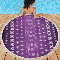 Purple Samoa Malu Tattoo Inspired Beach Blanket - Polynesian Pride