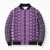 Purple Samoa Malu Tattoo Inspired Bomber Puffer Jacket LT05 Unisex Purple - Polynesian Pride