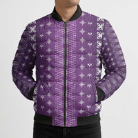 Purple Samoa Malu Tattoo Inspired Bomber Puffer Jacket LT05 - Polynesian Pride