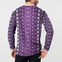 Purple Samoa Malu Tattoo Inspired Button Sweatshirt LT05 - Polynesian Pride