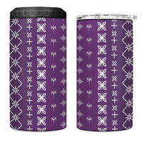 Purple Samoa Malu Tattoo Inspired 4 in 1 Can Cooler Tumbler LT05 One Size: 16 oz Purple - Polynesian Pride