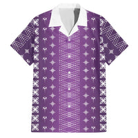 Purple Samoa Malu Tattoo Inspired Family Matching Off The Shoulder Long Sleeve Dress and Hawaiian Shirt - Polynesian Pride