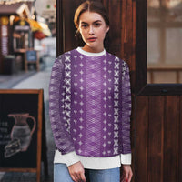 Purple Samoa Malu Tattoo Inspired Ugly Christmas Sweater LT05 - Polynesian Pride