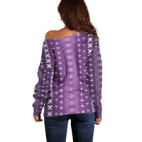 Purple Samoa Malu Tattoo Inspired Off Shoulder Sweater - Polynesian Pride
