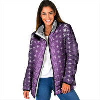 Purple Samoa Malu Tattoo Inspired Padded Jacket LT05 Women Purple - Polynesian Pride