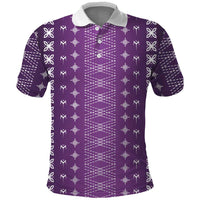 Purple Samoa Malu Tattoo Inspired Polo Shirt LT05 Purple - Polynesian Pride