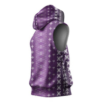 Purple Samoa Malu Tattoo Inspired Sleeveless Hoodie LT05 - Polynesian Pride
