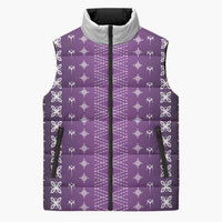 Purple Samoa Malu Tattoo Inspired Sleeveless Puffer Jacket LT05 Unisex Purple - Polynesian Pride