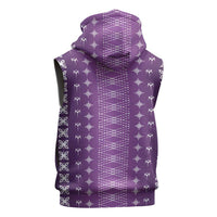 Purple Samoa Malu Tattoo Inspired Sleeveless Zip Hoodie LT05 - Polynesian Pride