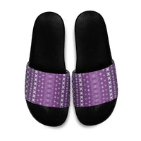 Purple Samoa Malu Tattoo Inspired Slide Sandals - Polynesian Pride
