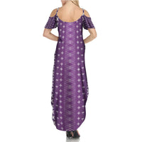 Purple Samoa Malu Tattoo Inspired Summer Maxi Dress - Polynesian Pride
