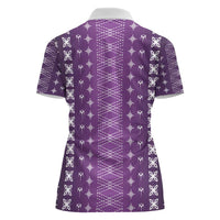 Purple Samoa Malu Tattoo Inspired Women Polo Shirt - Polynesian Pride
