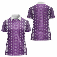 Purple Samoa Malu Tattoo Inspired Women Polo Shirt LT05 - Polynesian Pride