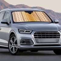 Beige Samoa Malu Tattoo Inspired Auto Sun Shade - Polynesian Pride