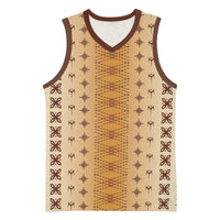 Beige Samoa Malu Tattoo Inspired Basketball Jersey - Polynesian Pride