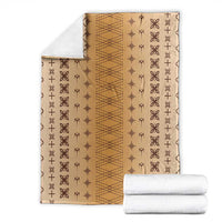 Beige Samoa Malu Tattoo Inspired Blanket - Polynesian Pride