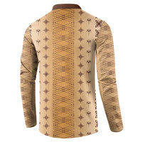 Beige Samoa Malu Tattoo Inspired Button Sweatshirt - Polynesian Pride