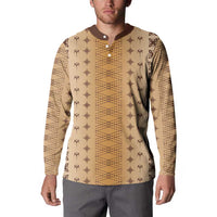 Beige Samoa Malu Tattoo Inspired Button Sweatshirt - Polynesian Pride