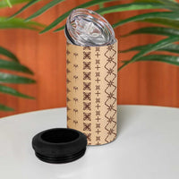 Beige Samoa Malu Tattoo Inspired 4 in 1 Can Cooler Tumbler LT05 - Polynesian Pride