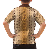 Beige Samoa Malu Tattoo Inspired Family Matching Puletasi and Hawaiian Shirt LT05 - Polynesian Pride