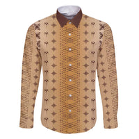 Beige Samoa Malu Tattoo Inspired Family Matching Puletasi and Hawaiian Shirt - Polynesian Pride