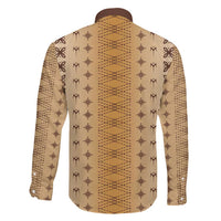 Beige Samoa Malu Tattoo Inspired Family Matching Puletasi and Hawaiian Shirt LT05 - Polynesian Pride