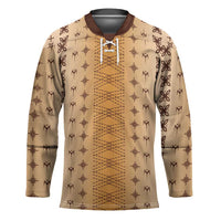 Beige Samoa Malu Tattoo Inspired Hockey Jersey LT05 Unisex Beige - Polynesian Pride