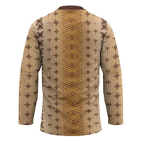 Beige Samoa Malu Tattoo Inspired Hockey Jersey LT05 - Polynesian Pride