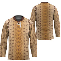 Beige Samoa Malu Tattoo Inspired Hockey Jersey LT05 - Polynesian Pride