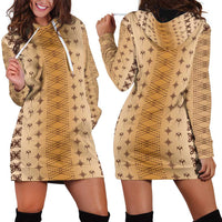 Beige Samoa Malu Tattoo Inspired Hoodie Dress - Polynesian Pride