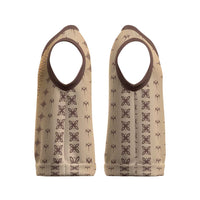 Beige Samoa Malu Tattoo Inspired Christmas Knitted V-Neck Vest - Polynesian Pride