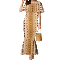 Beige Samoa Malu Tattoo Inspired Mermaid Dress LT05 Women Beige - Polynesian Pride